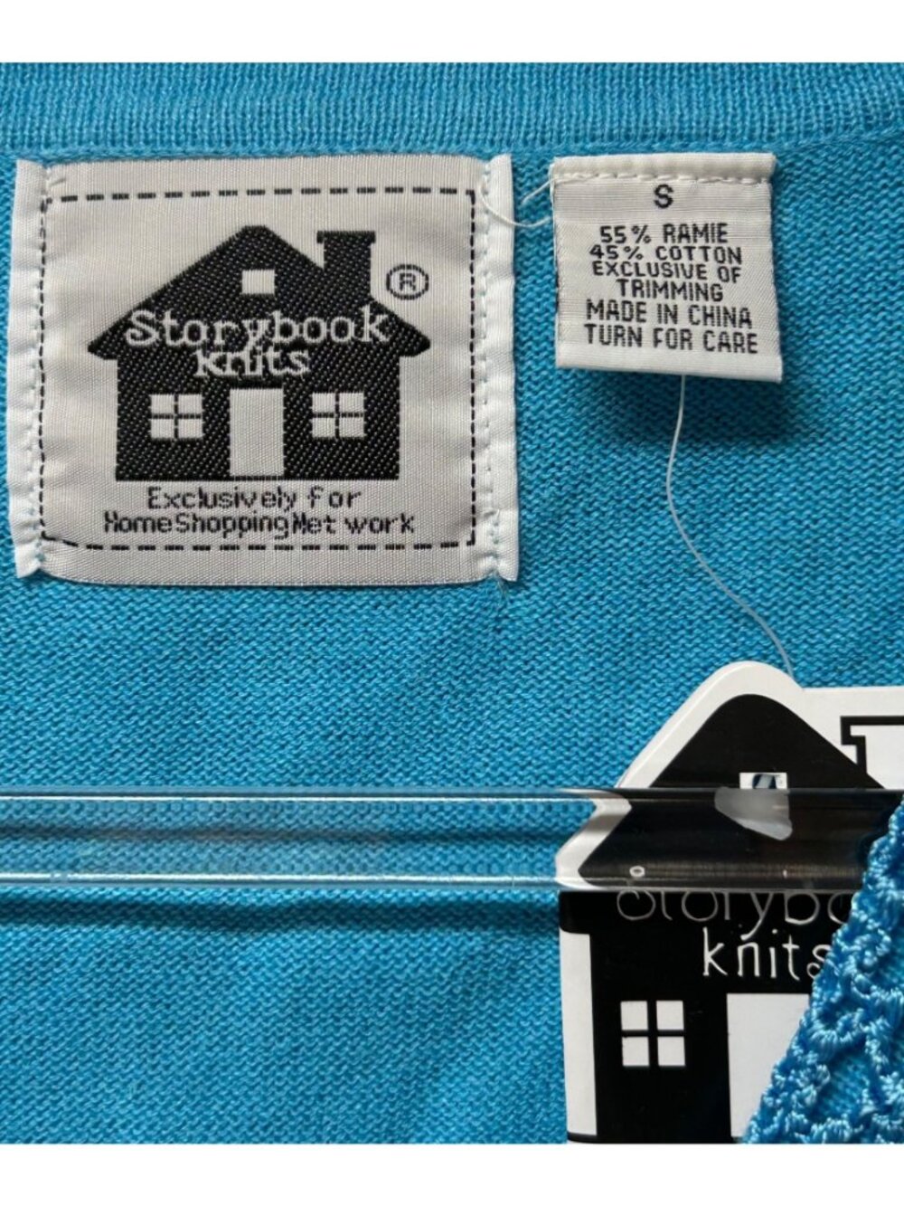Storybook Knits Butterfly Embellished Cardigan Blue Grandmacore Fairycore Sz Sm - Picture 2 of 9
